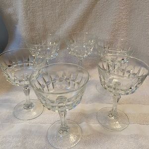 One (2) crystal dessert glass Lady Victoria Knob Stem Chantelle